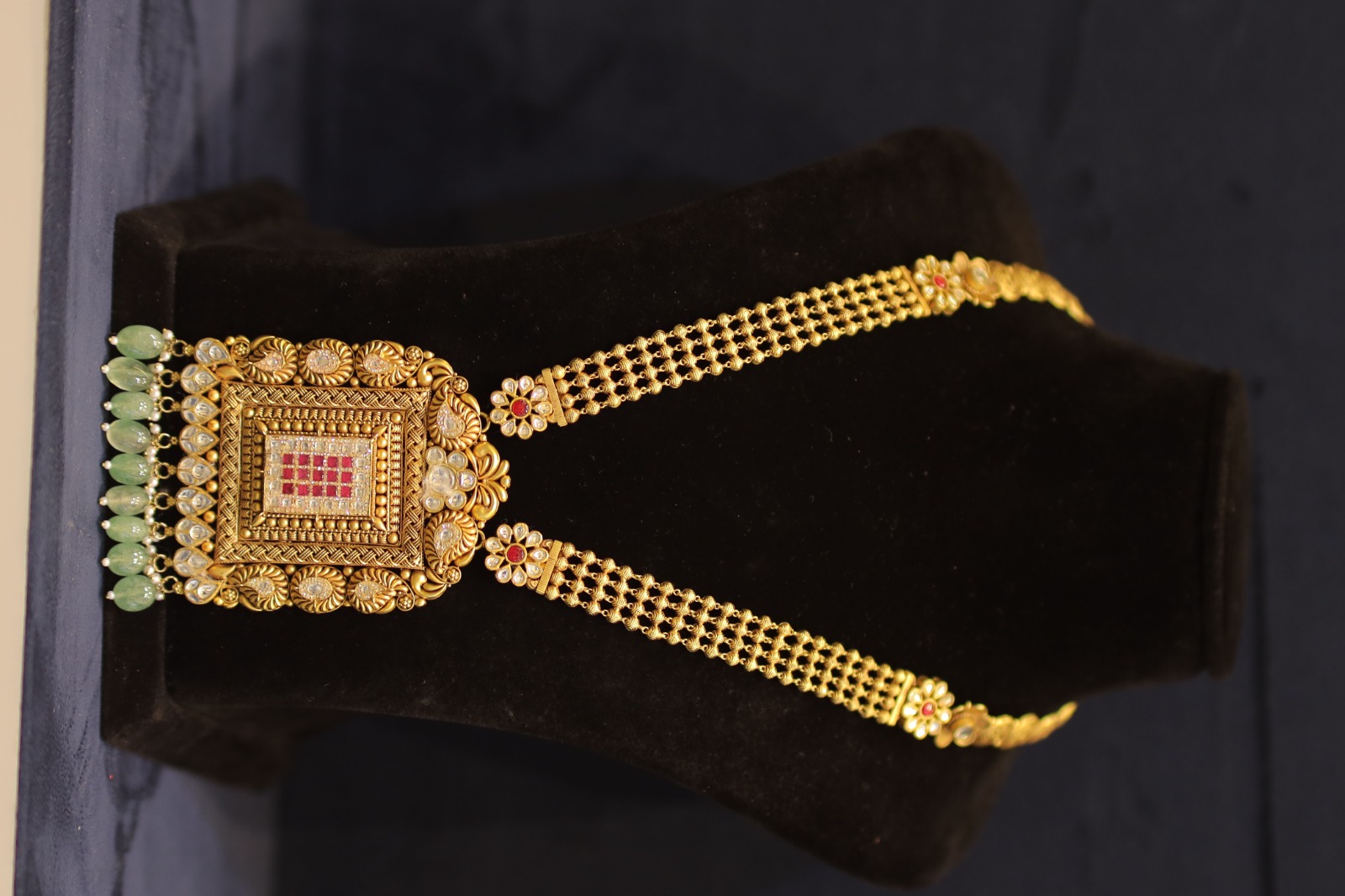 Antique gold rani haar long necklace